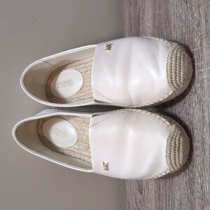 Michael Kors White Leather and Espadrille flat